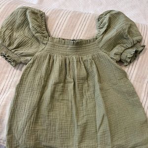 J. Crew Squareneck puff-sleeve soft gauze top